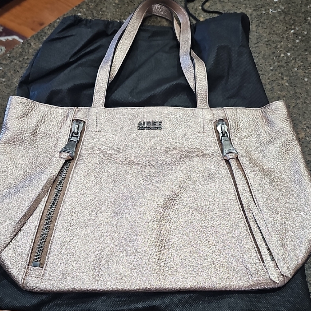 Aimee Kestenberg Copper Large Tote Bag with Structured Design